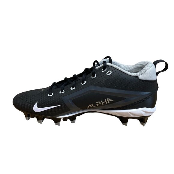 NIKE ALPHA MENACE 4 VARSITY FOOTBALL CLEATS MENS SZ 11.5 BLACK WHITE FN0027-001 - Picture 2 of 7